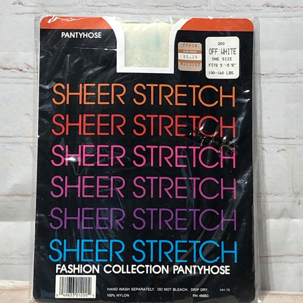 Vintage Sheer Stretch Fashion Collection Pantyhose One Size Off White